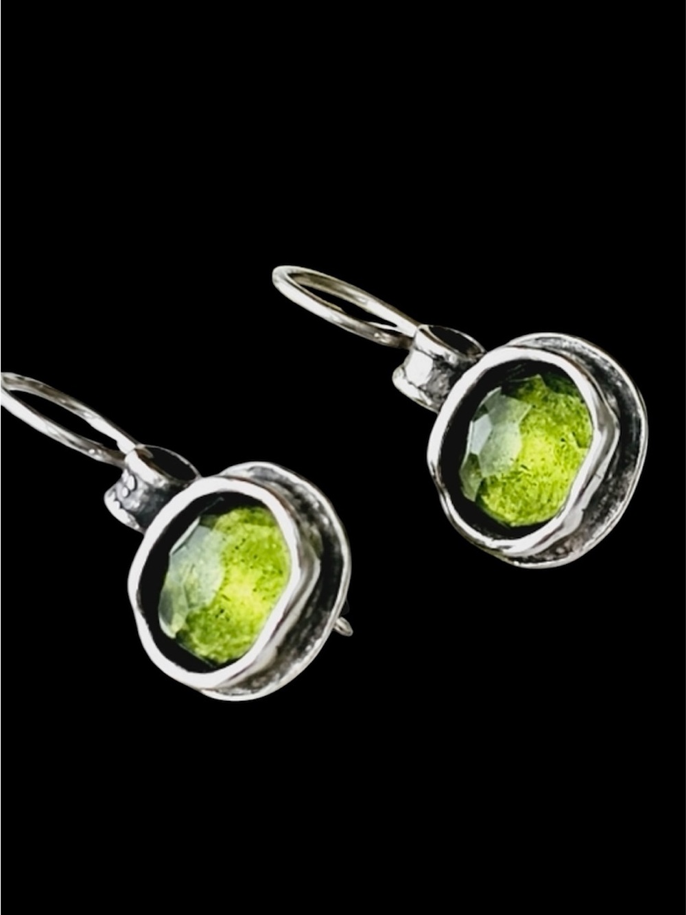 Silpada Silver Green Quartz Earrings 925 Sterling Silver - Picture 2 of 4
